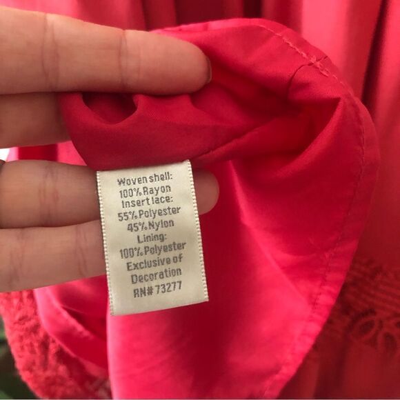 LC Lauren Conrad red sleeveless knee length lace dress - Picture 10 of 10